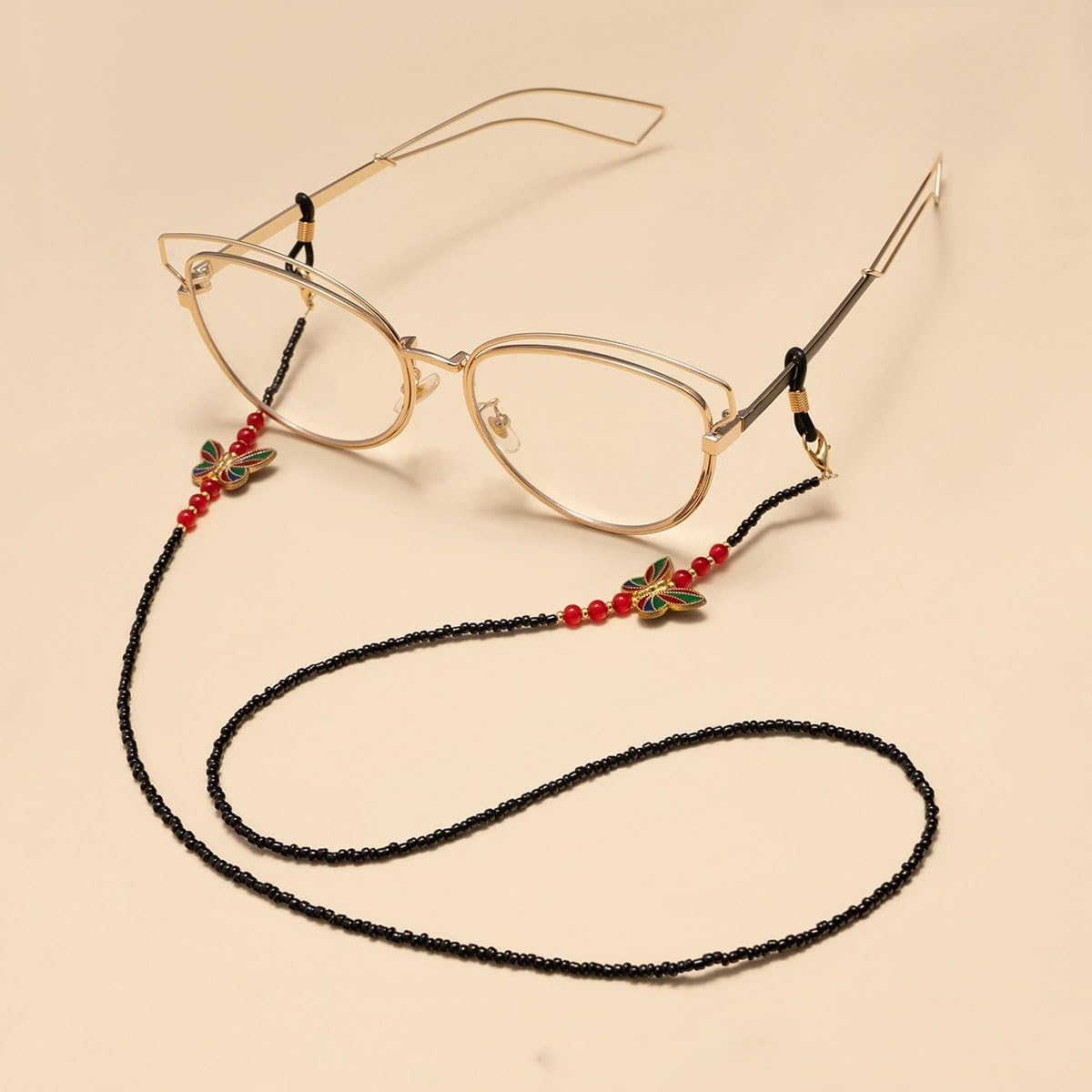 Colored Beads Eyeglass Chains Turquoise Sunglasses Hanging Neck Literary Glasses Accessories
