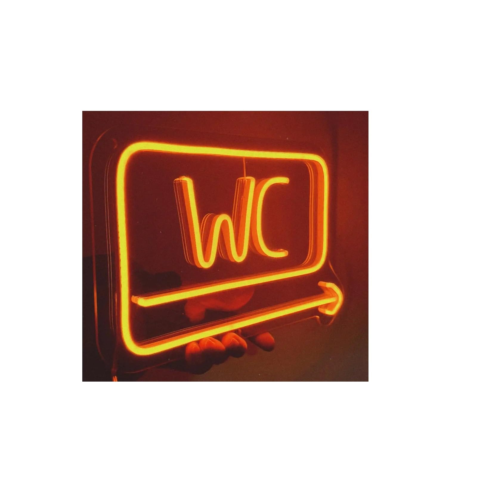 Toilet Sign WC Restroom Neon Sign Navigation Arrow Wall Decor For Business Shop Dimmable Brightness Bathroom Aesthetics Art(Color-4)