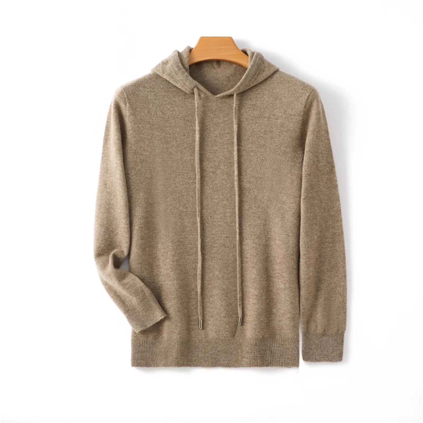 Yeuyyben Maglione invernale da uomo con cappuccio allentato maglione di lana tinta unita maglione di fondo