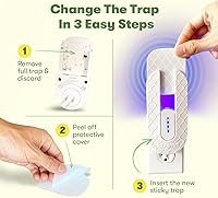 Vista 7 de BugMD No Buzz Zone Almohadilla de Repuesto Refiller (6 Repuestos) - Trampas Adhesivas Extra Fuertes, Repuesto de Trampa para Insectos