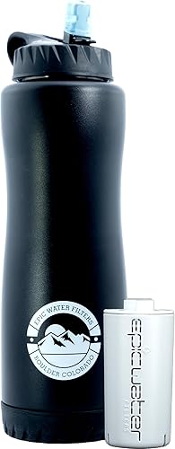 Miniatura 1 de Epic Vostok  Botella de agua aislada al vacío con filtro  Filtro fabricado en Estados Unidos  Apto para lavavajillas  Acero inoxidable  Botella de