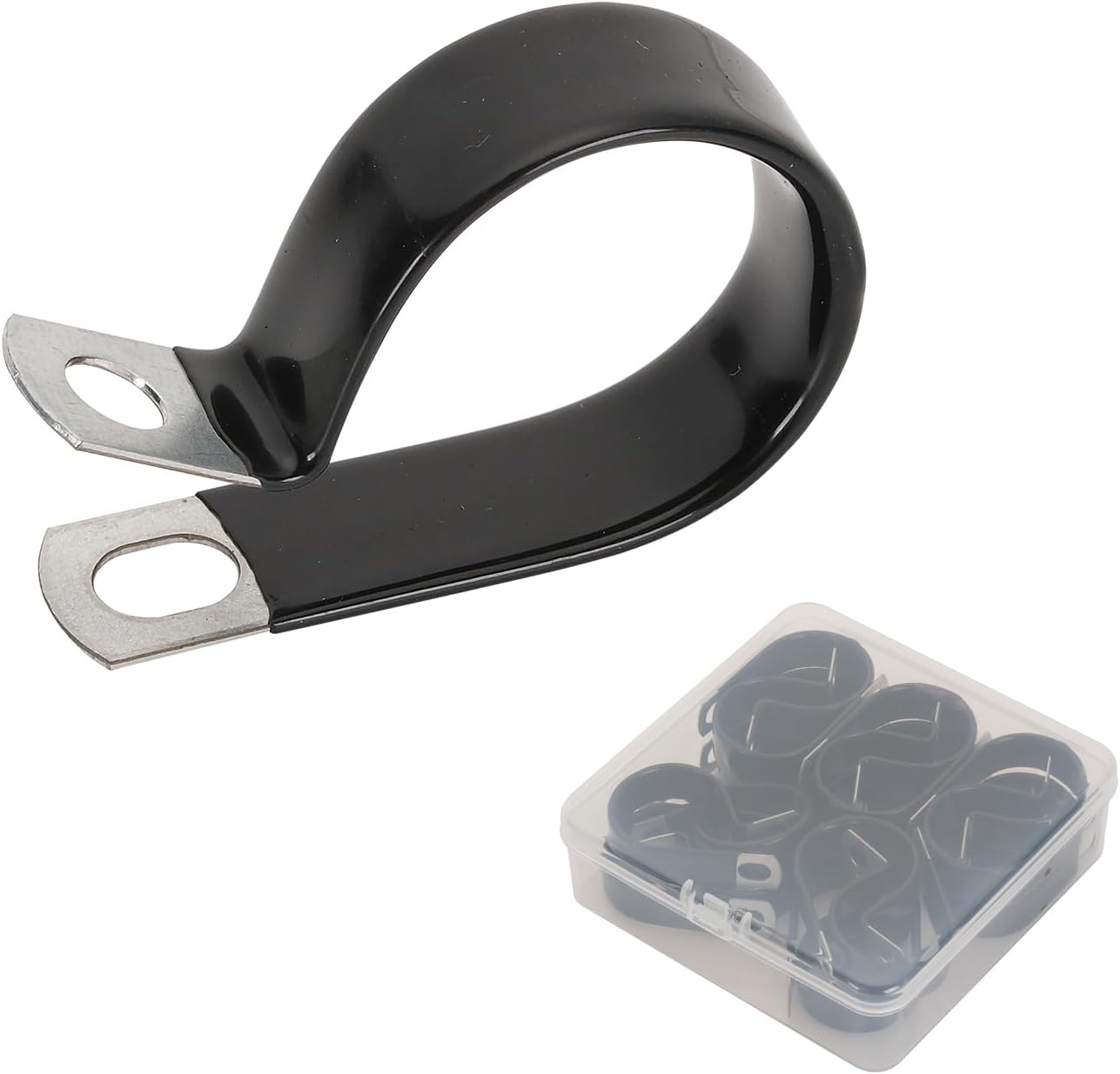 1" Vinyl Coated Steel Loom Clamps,Steel Vinyl Dipped Cable Clamp Tube Clamps for Wiring,Tubes(pack of 20)