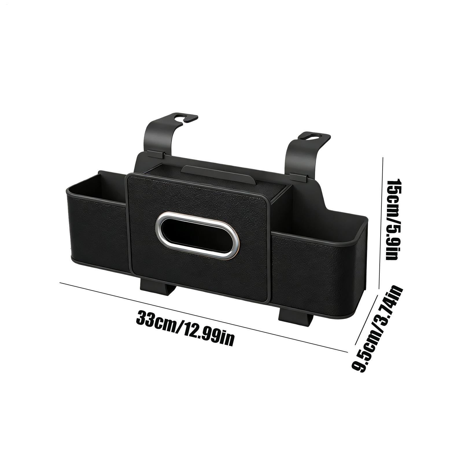 Organizador de asiento trasero para coche, soporte impermeable para bebidas con cubo de basura integrado, almacenamiento para asiento de coche con gancho, para teléfono, aperitivos, bebidas, bolso