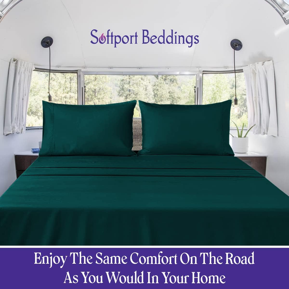 4 PCs Sheet set for Cot Bunk Bed-Cot Size Mattress Sheet-Fitted Cot Sheet Perfect for Narrow Twin/Cot Size/Rv Bunk/Guest Bed Trifold Mattress/30" X 80" Mattress/Camping Cot, Teal Color