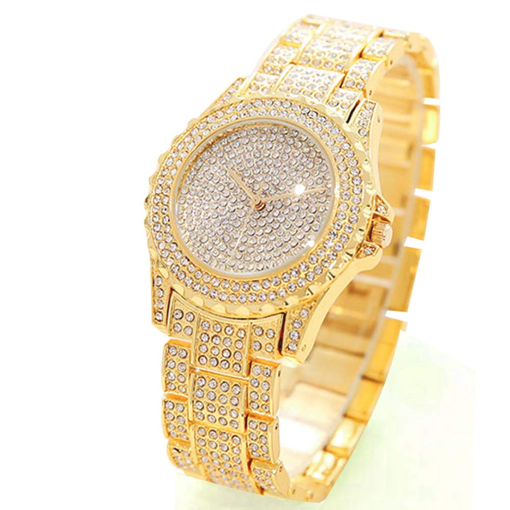 ARMRALuxury Women Watch Bling Bling Fashion Jewelry Crystal Diamond Rhinestone Ladies Watches Steel Band Round Dial Analog Clock Classic Quartz Female Charm Bracelet Dress Wristwatches