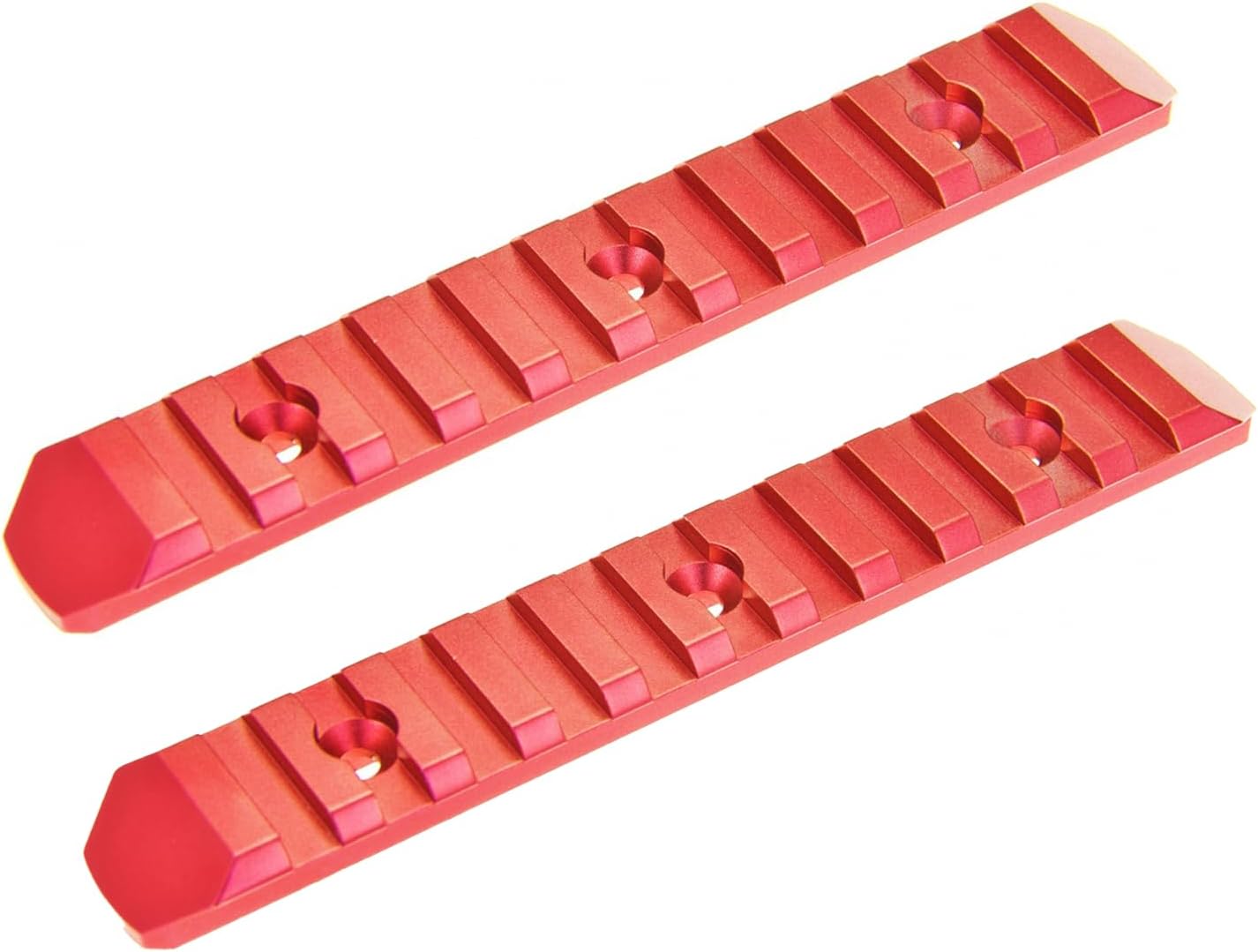 Lancer Tactical MLOK Aluminum Picatinny Accessory Rail (Color:Red/11-Slot) - 2 Pack