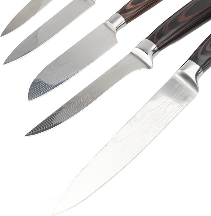Set Cuchillos Cocina 10 Piezas Acero Inoxidable Madera miniatura 6