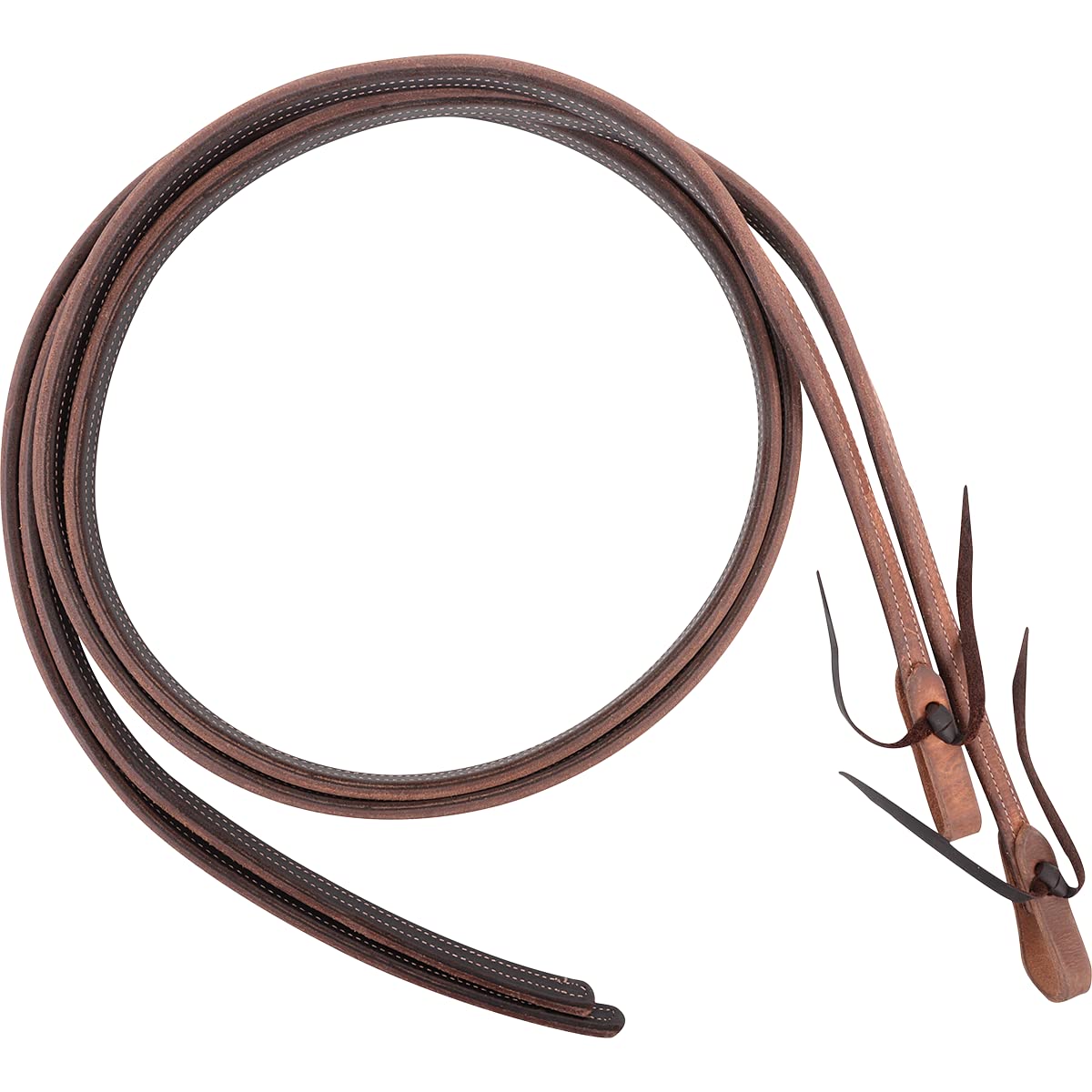Harness leather 3/4 x 7' split reins, loop end, Latigo, Western Heritage U.S.A