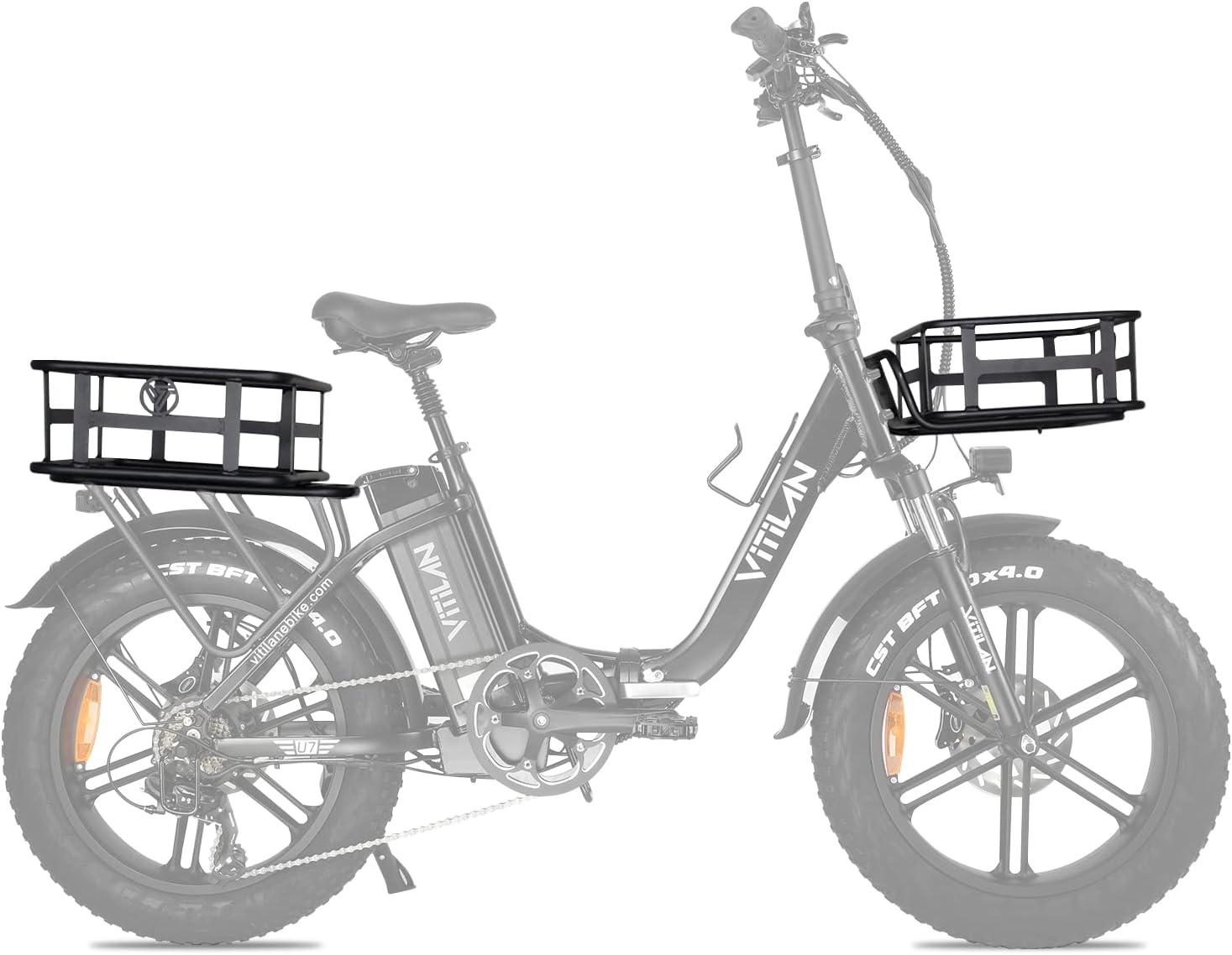 VITILAN U3 & U7 Large Front and Rear Basket Ebike Bag Cargo Rack Hanging Bike Basket