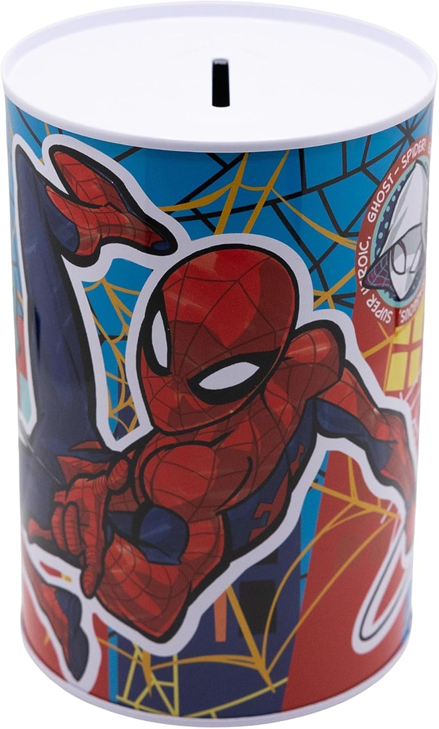 Srv Hub Boys Spiderman Piggy Bank For – Marvel Metal Money Box, Durable Coin & Cash Savings Tin, Idea For Kids & Superhero Fans Size-15Cm