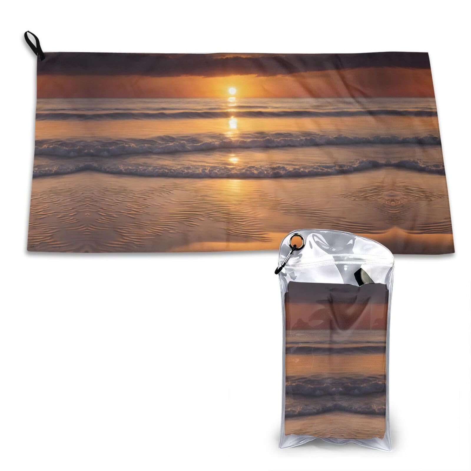 WXWJSHMGC Sunset Beach Print Cooling Towel, Gym Towel,Cooling Towels For Neck, Soft Breathable Travel Cool Towel,Sports Towels For Gym,Camping