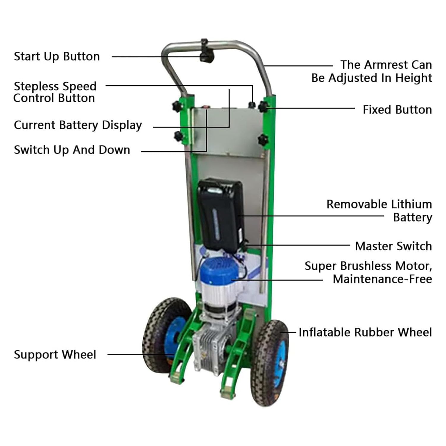 Carrello montascale elettrico pieghevole, capacità 400 kg, efficiente carrello per salire le scale per carichi pesanti, ideale per lo spostamento e il trasporto