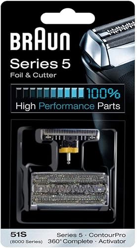 Juego de láminas de recambio y cinta de corte para rasuradora Braun 51S, paquete múltiple en color plateado BLS