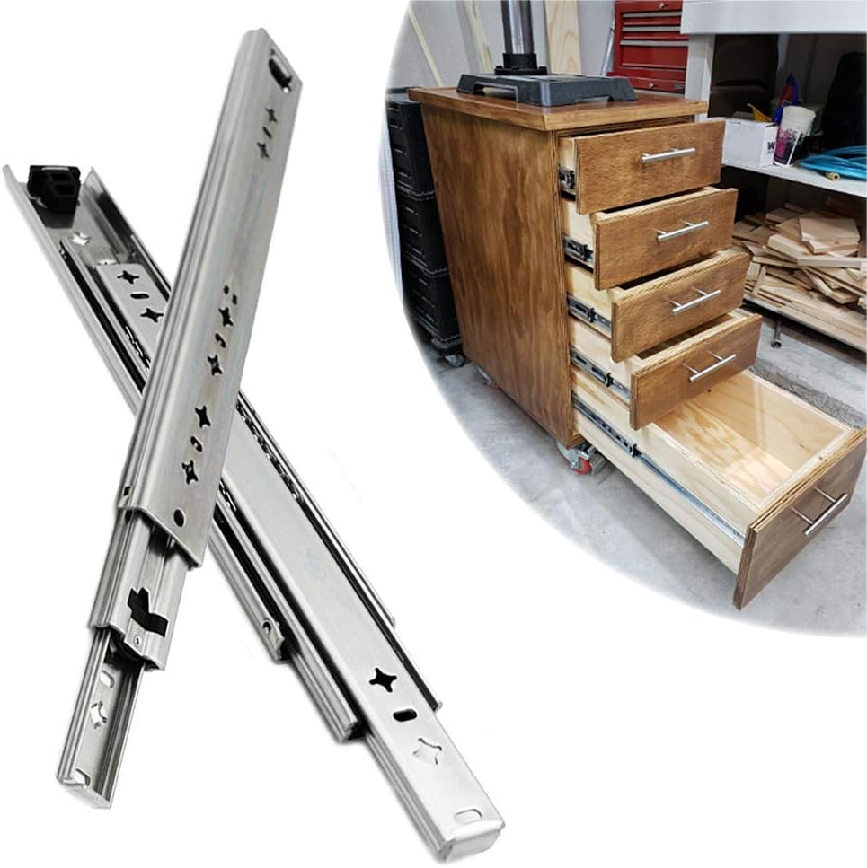 LMDX 1000mm Guía para Cajón En Acero Rieles Telescópica, 2 Piezas