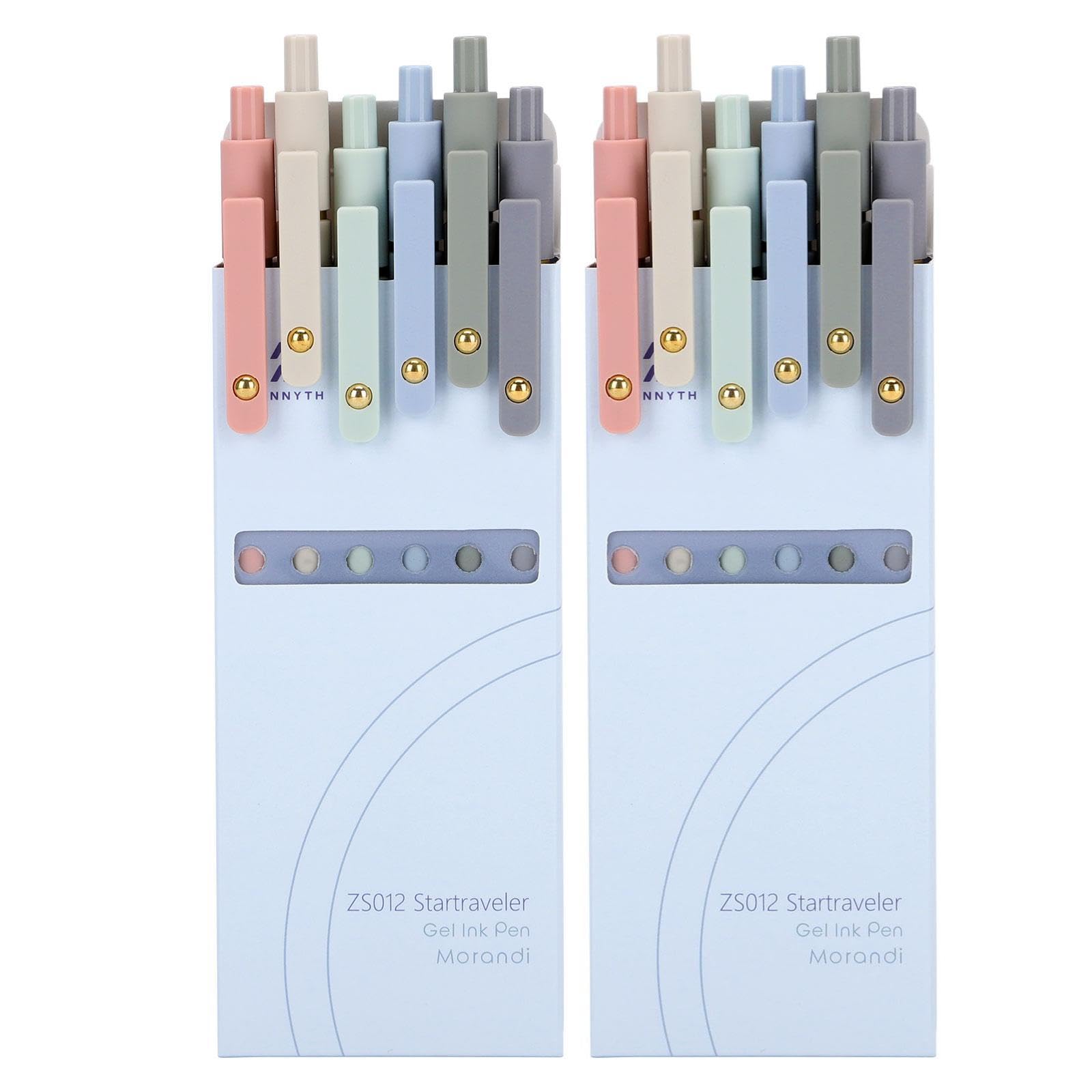 Ddaowanx Colorful Gel Pens, 0.5mm Fine Point Retractable, Cute Pens with Colored Writing and Sketching, Nursing School Essentials,School Supplies, Gifts for Nurse (12 Pcs-Blue Ink)