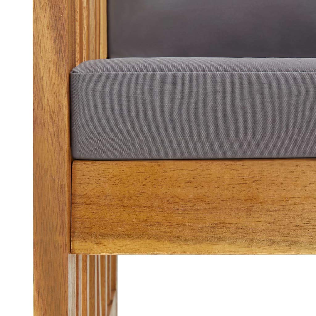 vidaXL Muebles de Jardín 4 Piezas Mobiliario Exterior Hogar Cocina Terraza Mesa Silla Asiento Suave con Respaldo con Cojines Madera Maciza de Acacia