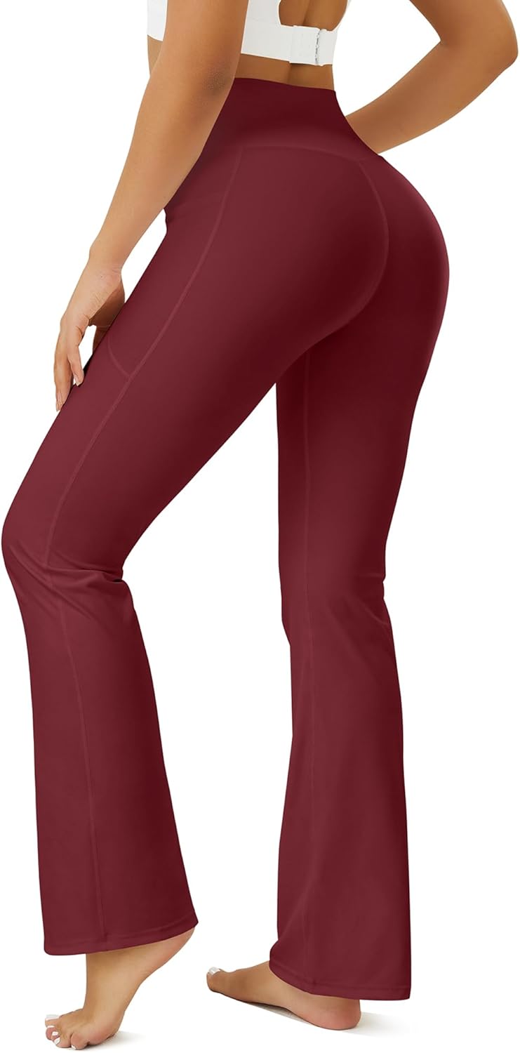 Yoga Pants Women, Flare Leggings for Women with Pockets Crossover High Waisted Bootcut Yoga Pants - Image 2
