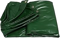 Vista 6 de HTTMT - 10' x 20' Cubiertas de lona de vinilo verde resistente de 14 mil para usos múltiples: impermeable, resistente al sol, techo, lona a prueba