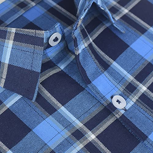 Image of GHPC 100% Cotton Checkered Half Sleeves Regular Fit Formal Shirt for Men
