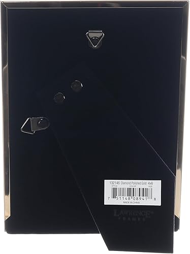 Miniatura 4 de Lawrence Frames Marco de fotos de metal pulido con patrón de diamante, 4 x 6, dorado