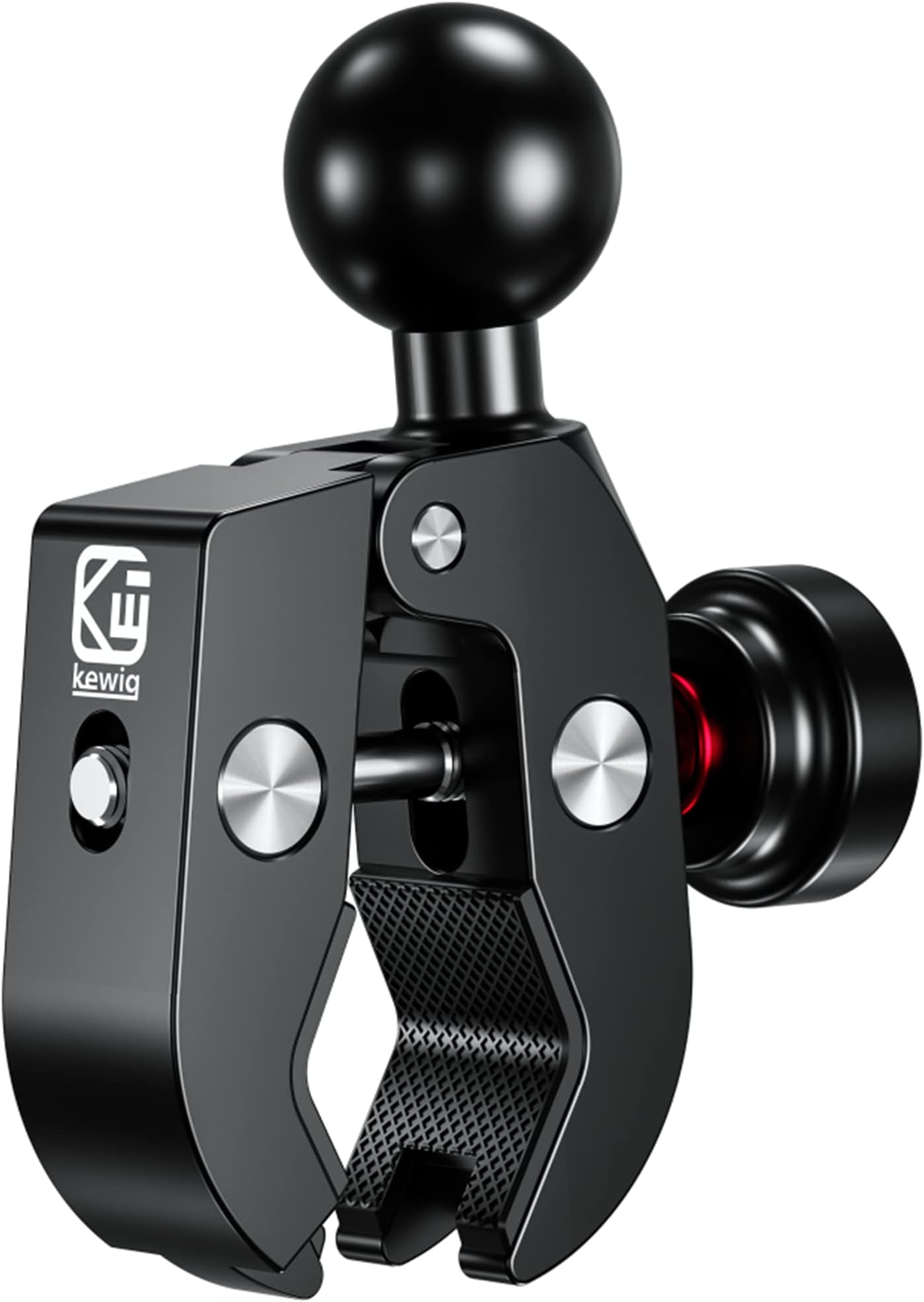 Anti-Theft 1'' Ball Clamp Mount Base with Aluminum Alloy Tough-Claw, Fit Handlebar Rail 0.5'' to 1.75'' in Diameter, Fit for RAM Mounts B Size 1 Inch Ball Double Socket Arm