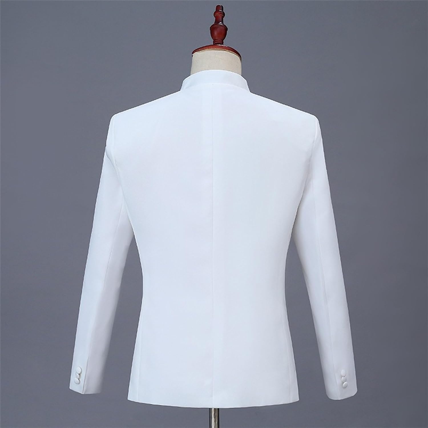Men's Slim Fit Solid Wedding Suit Set 2 Piece Button Up Stylish Dress Suits Floral Stand Collar Blazer Pants Sets (A3,Medium)