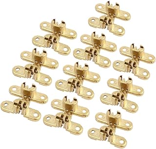 X-DREE Szafka do szafki z drzwiami przesuwnymi składanymi zawias krzyżowy ze stopu cynku w kolorze złotym 10szt(Gabinete Armario Puerta corredera Plegable Aleación de zinc Bisagra cruzada Tono dorado
