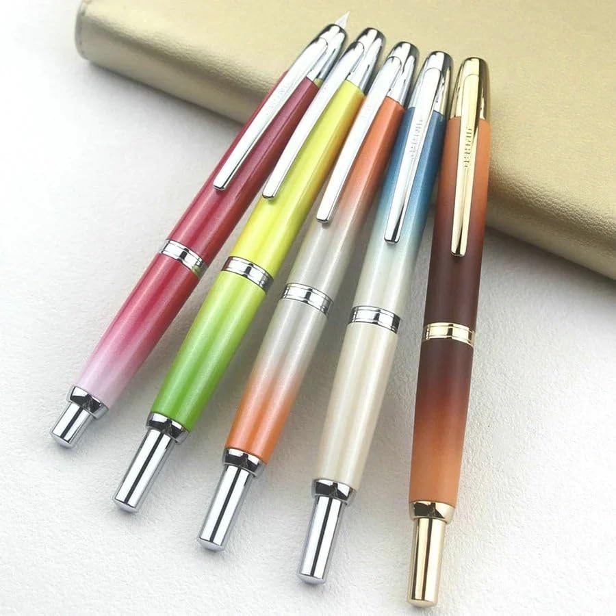 Stylos plume rétractables anti fuite lot de 10 pointe F 0.5mm clic - 2