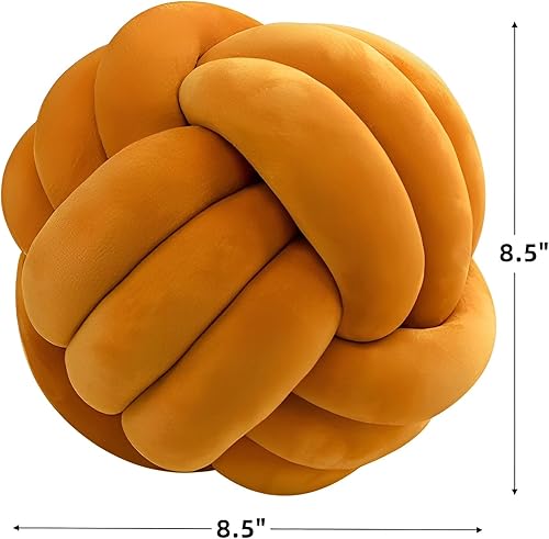 Miniatura 2 de KEBAIHUA Almohadas de nudo, cojín redondo para decoración del hogar, almohada de felpa suave, hecha a mano para decoración de habitación de niños,