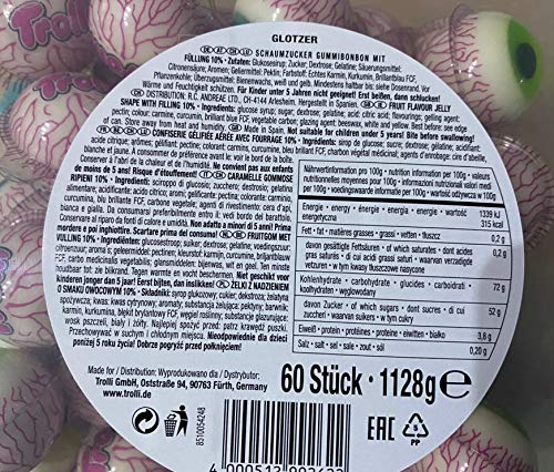 Glotzer 60 Stück / Dose Schaumzucker, Gummibonbon von Trolli, 1128 grams