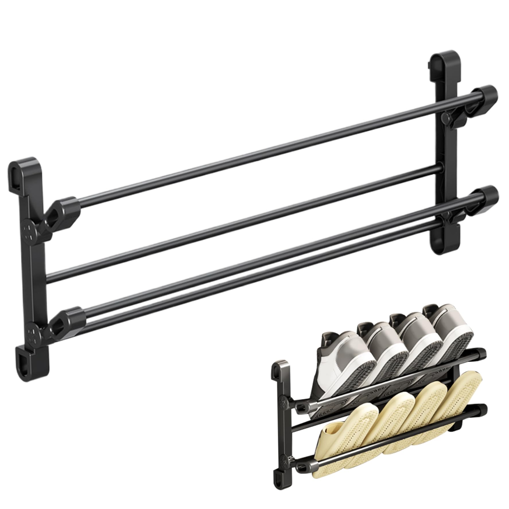 Support pour rangement chaussures pliable très résistante étagère murale autocollante