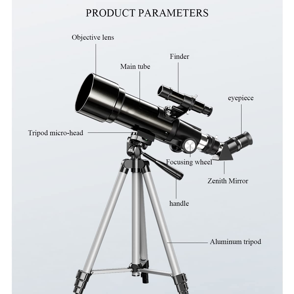Telescopi con apertura 70 mm per astronomia Adulti,Portatile e potente 20x-500x,Telescopio astronomico con 3 oculari per luna, pianeti e osservazione delle stelle,Regali per adolescenti Ragazzi (dim