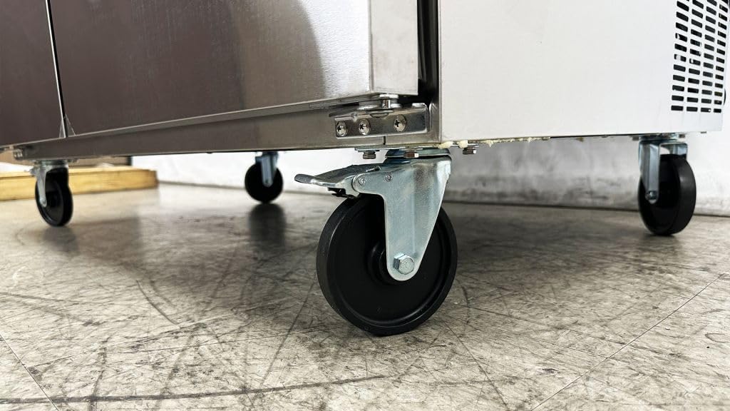 cooler depot Commercial Refrigerated Sandwich Prep Table 2-door 48" Width NSF Stainless Steel 115v Capacity 13 cuft, Temp 33F-41F ASR-12376