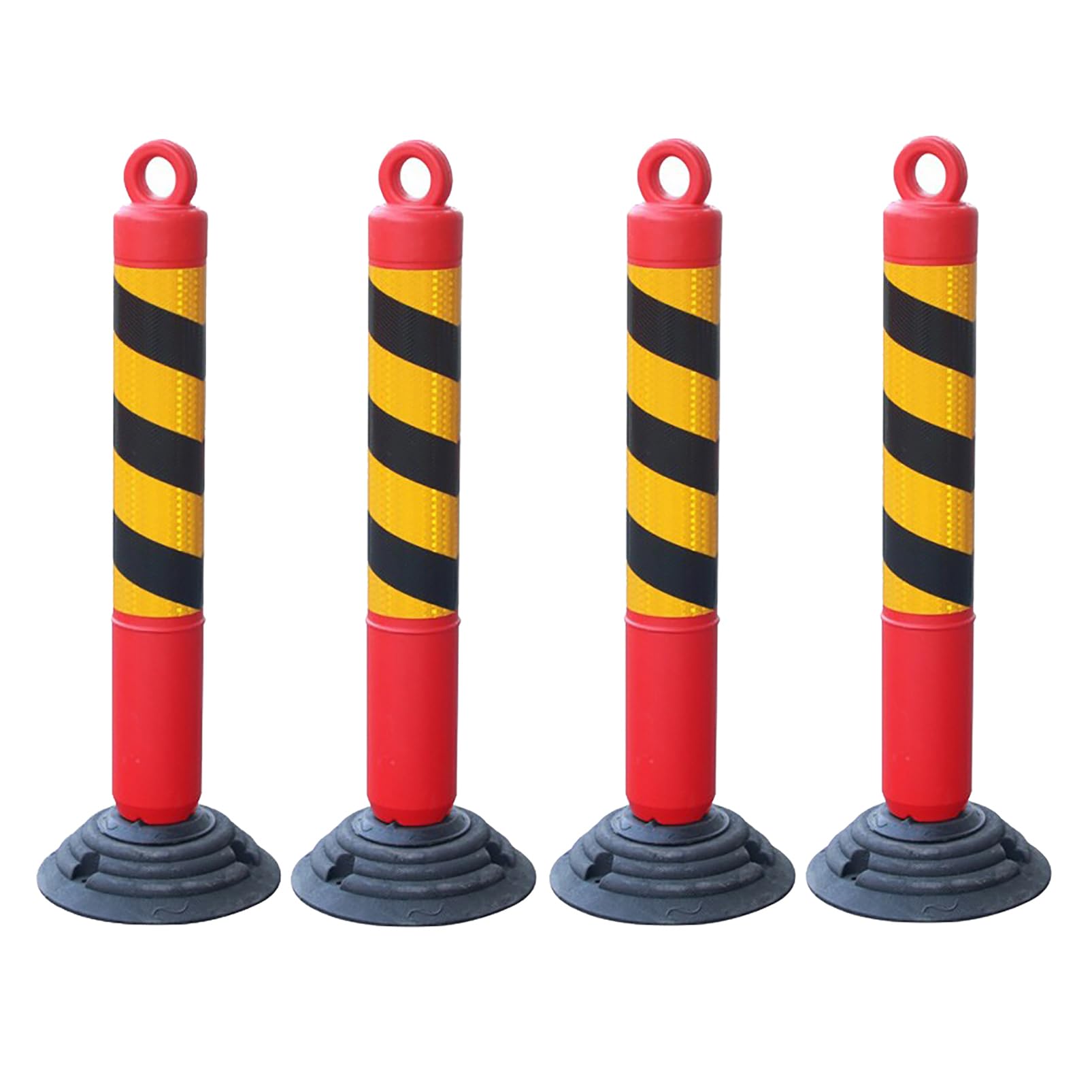 YNBSHGAA Driveway Bollards - 4pcs Plastic Commercial Parking Safety Barriers for Traffic and Crowd Control