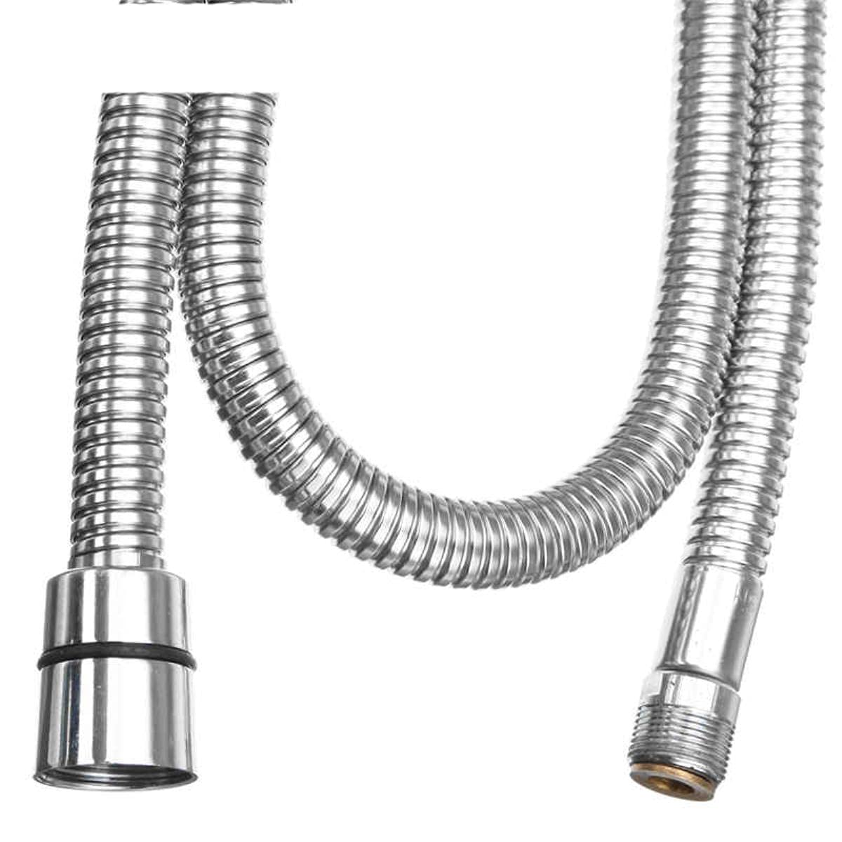 BAtlam G1/2 1,5 m de Acero Inoxidable Doble interbloqueado Manguera de pulverización de baño Cabezal de Ducha Tubo de fontanería Manguera de Ducha de baño Flexible-predeterminado