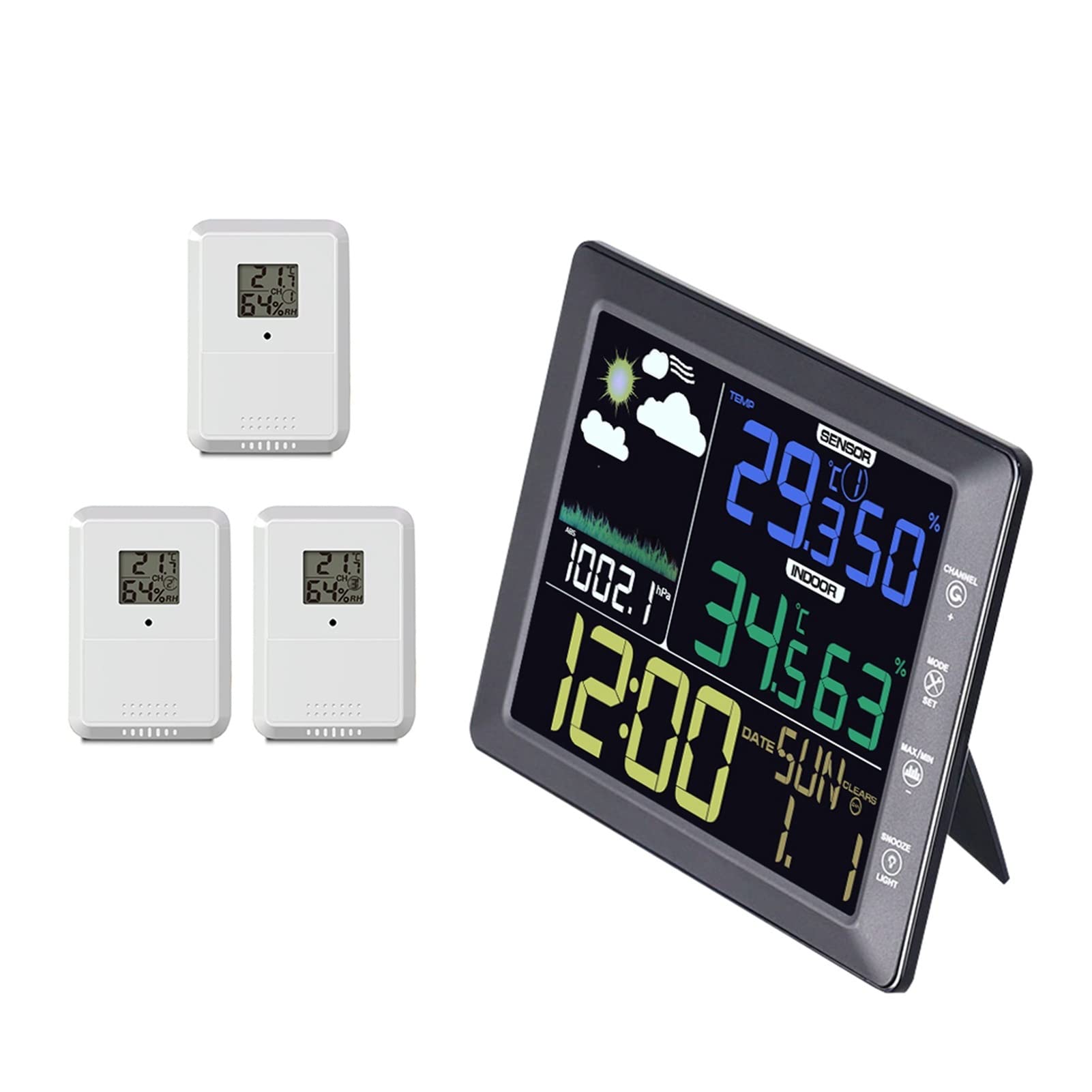 Stacja pogodowa Cyfrowa termometr Higrometr Indoor Outdoor LCD Display Duży ekran