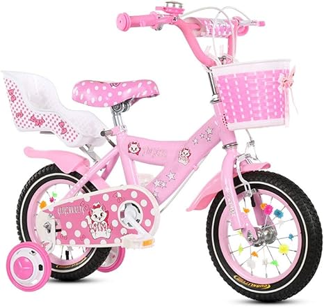 Amazon Co Jp Mdyyd キッズ バランスバイク ペダルなし 自転車 子供 自転車 ピンク 猫 女の子 キッズ バイク 調節可能 取り外し可能 スタビライザー 3 8歳 女の子用 サイズ12インチ 14インチ 16インチ 18インチ 幼児 女の子 男の子用 Mdyyd おもちゃ