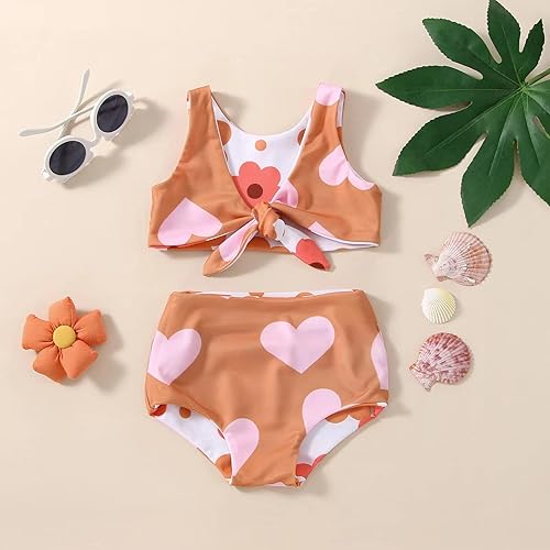 Miniatura 9 de Trajes de baño para niña pequeña, traje de baño para bebé, conjunto de bikini, traje de baño de 3 piezas, traje de playa de verano, parte superior