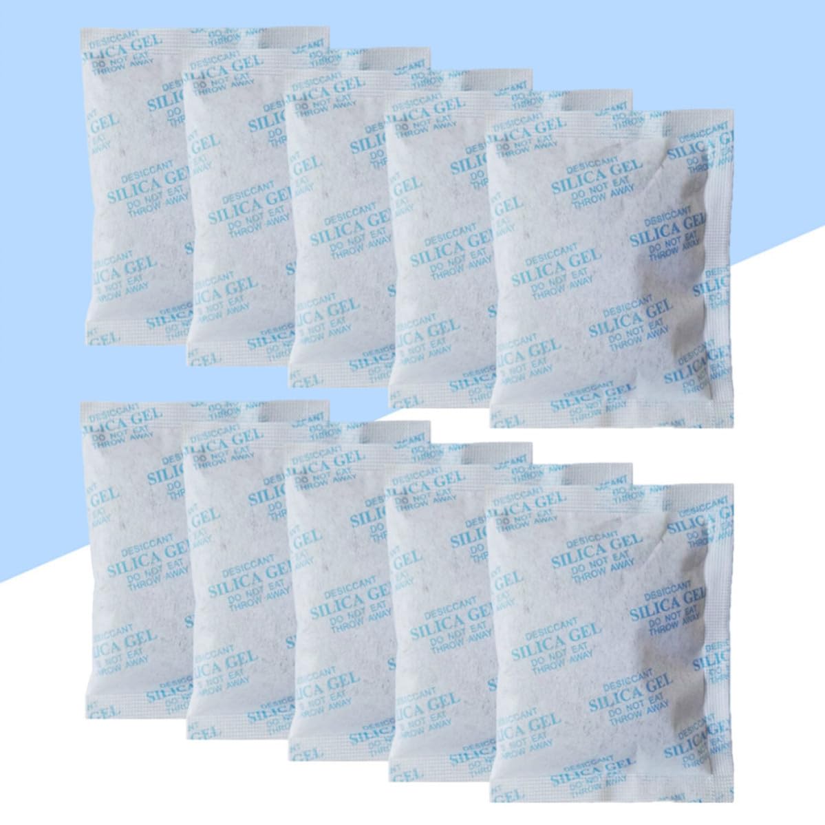 100 Pezzi Bustine Essiccanti Gel di Silice da 10g Tessuto Non Tessuto, Prevenzione Corrosione e Riduzione Condensa, per Cassetti e Abbigliamento