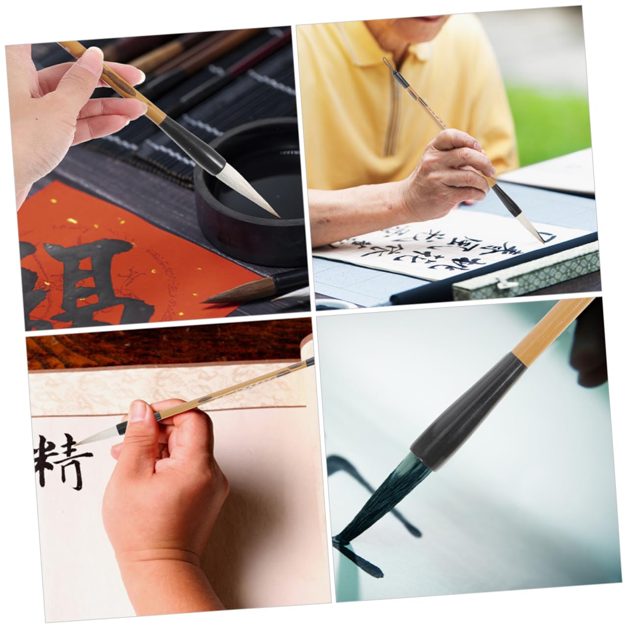 Homoyoyo Professional Bamboo Calligraphy Pen Kit Pcs Writing Brush for Chinese Art for Students and Beginners