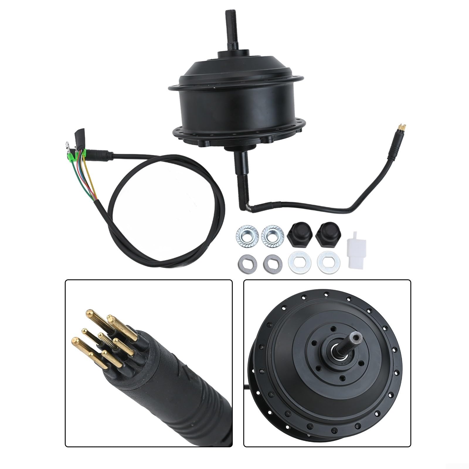 Eawfgtuw 36V 350W Elektrofahrrad-Hinterrad-Nabenmotor-Kit mit 9-poligem Kabel für E-Bike-Umbau 40-74 cm (16-29 Zoll) Räder Kompatibel (48V)