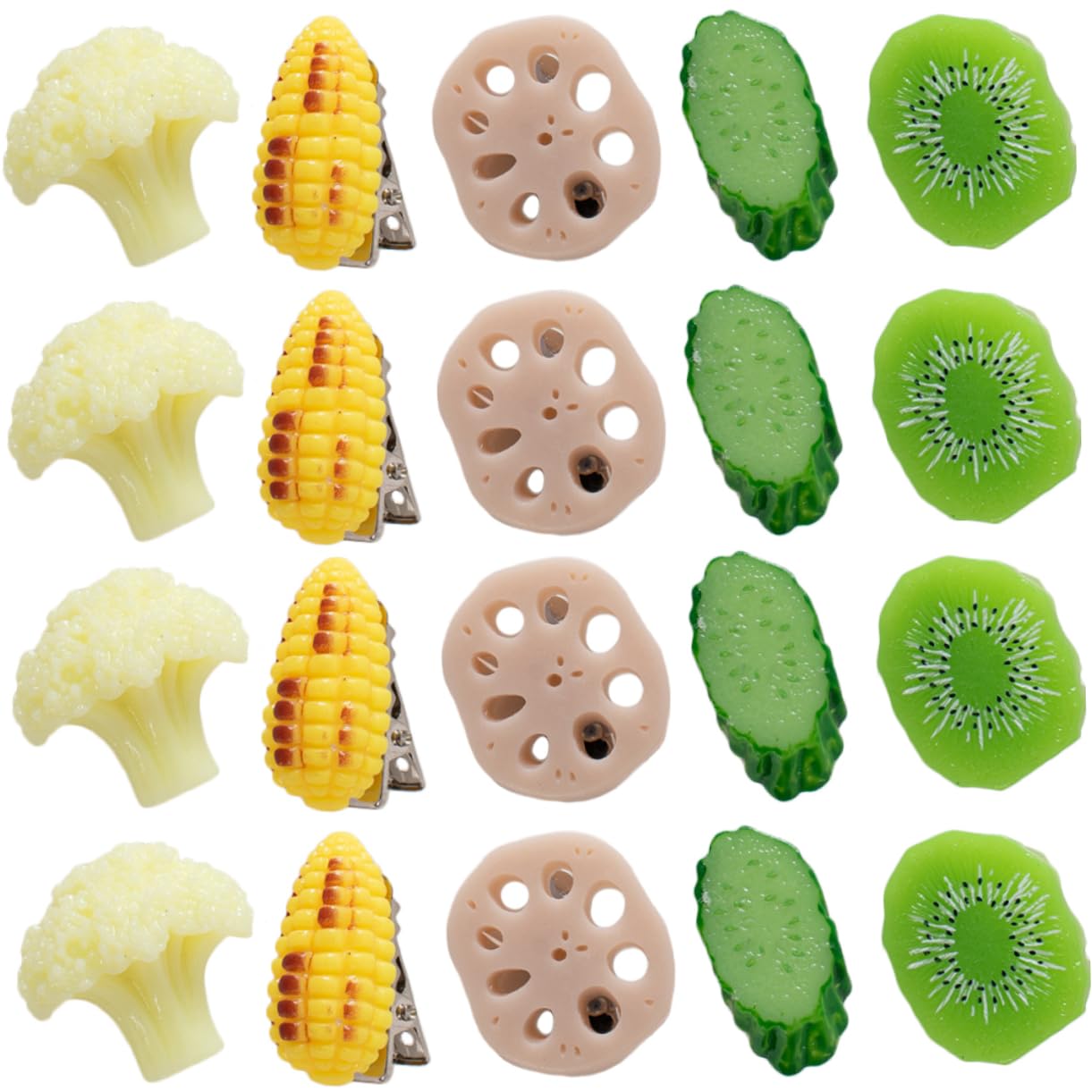 minkissy 80piezas Horquillas De Frutas y Verduras Simuladas Para Mujer Clips Ligeros y Divertidos Para Peinados Accesorios Coloridos Para Fiestas y Uso Diario