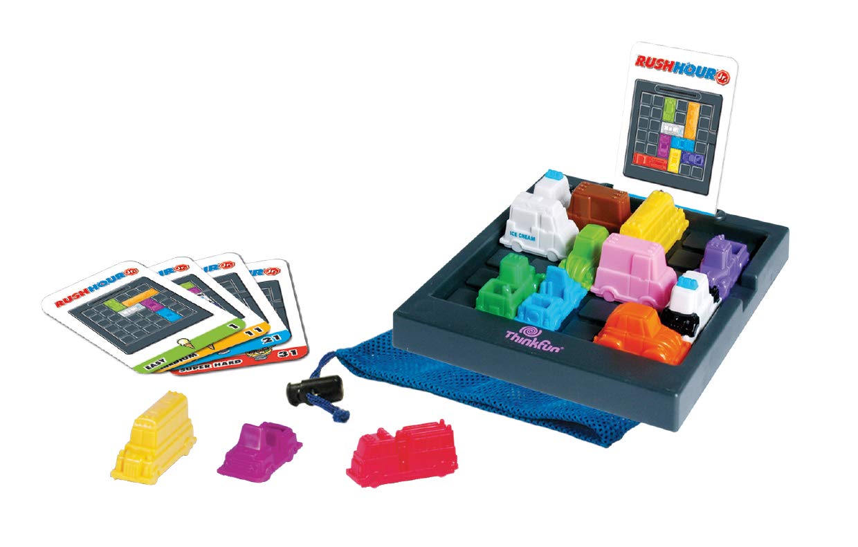 ThinkFun 76442 - Rush Hour Junior - Das bekannte Logikspiel für jüngere Kinder ab 5 Jahren. Das Stauspiel für Jungen und Mädchen.