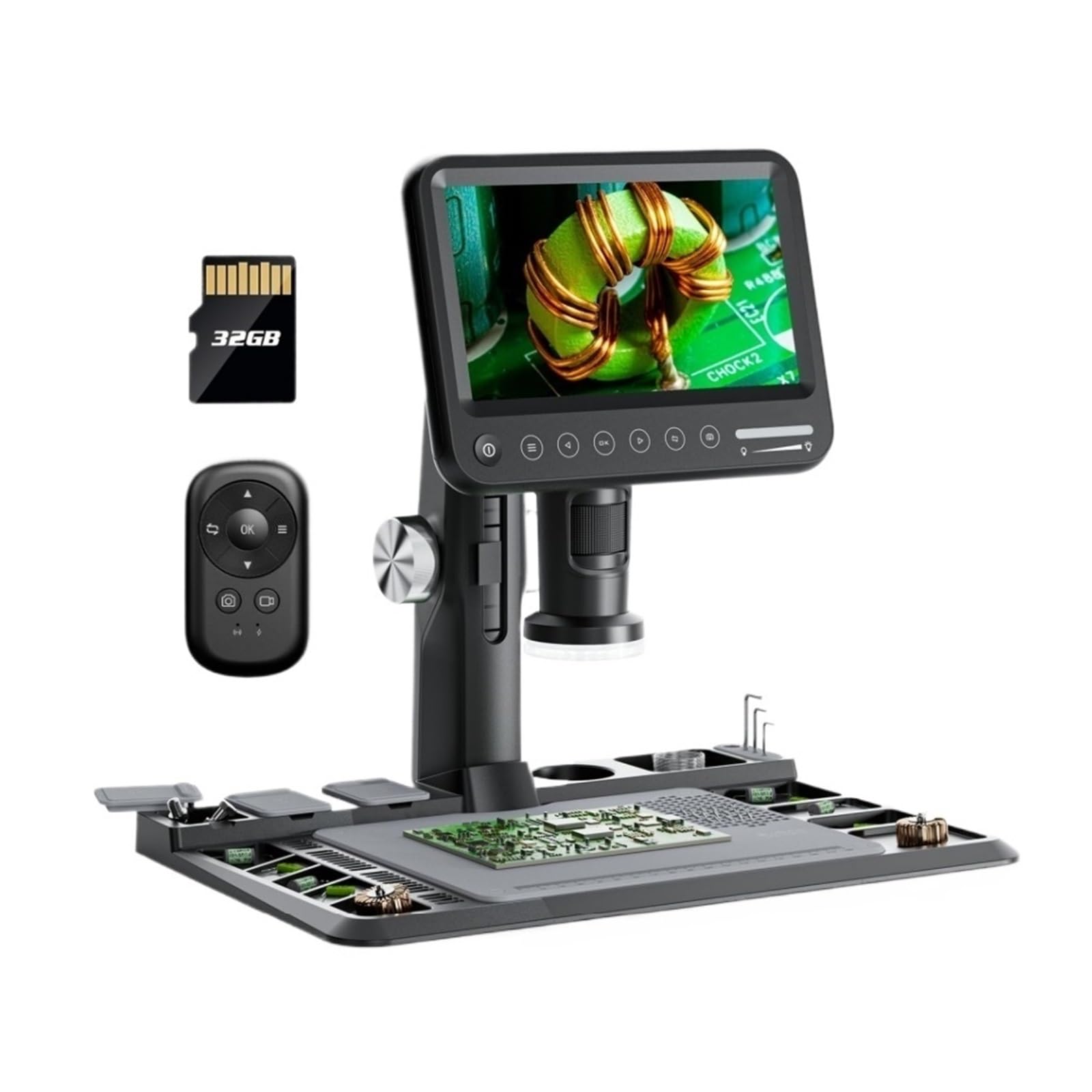 Digitales Mikroskop 1600X 7 IPS Elektronische PCB-Lötstation 12MP Münzmikroskope Lupe 32GB Microscopio Klar Und PräZise