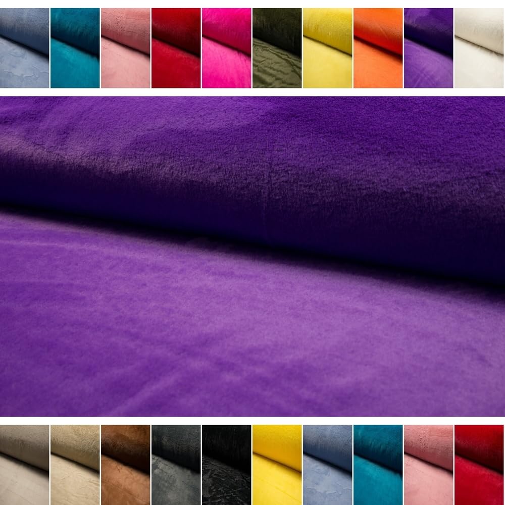 Fabrics-City violet tissu fausse fourrure de lapin premium, peluche douce, imitation molle pour costumes, décoration, accessoires mode, par mètre à partir 2m, 4576