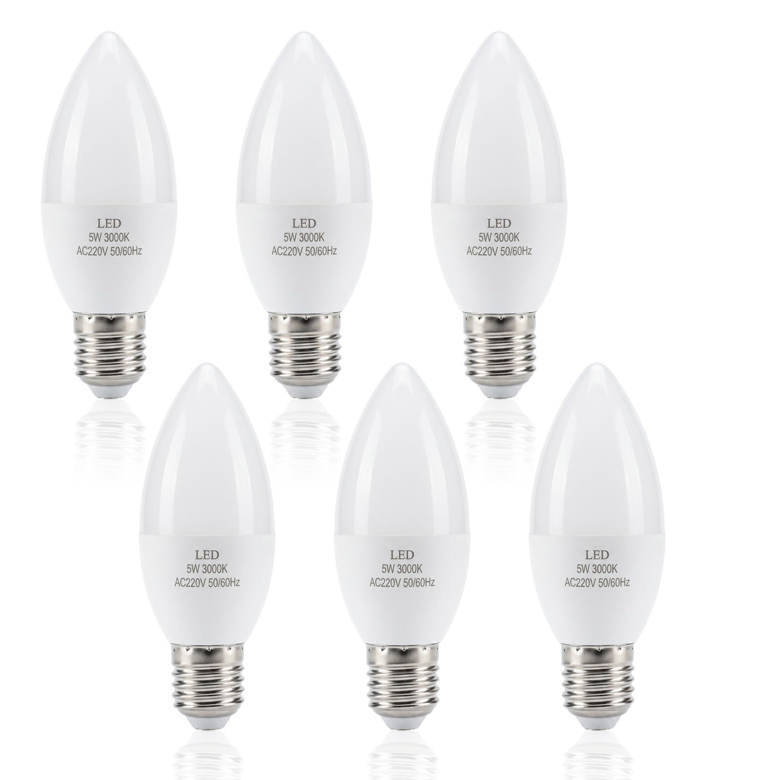 hautllaif 6 Pack E14 LED Light Bulb, SES 40W Equivalent, 3000K Warm White
