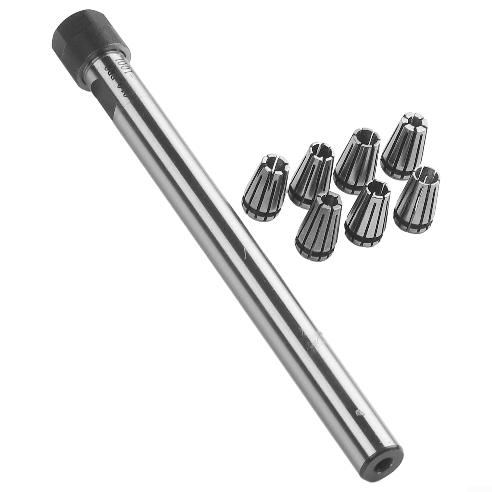 ER8 Spannzangenhalter C10 ER8A 100L mit 7-teiligem ER8 Spannzangen-Set, 2–5 mm, für CNC-Fräsen Bohren Schleifen