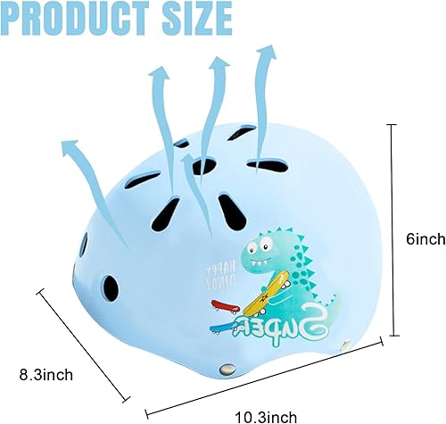 Miniatura 9 de Casco de bicicleta para niños, rodilleras, coderas, muñequeras, equipo de protección, cascos ajustables para niños de 3 a 5 años, 2 a 8 años para