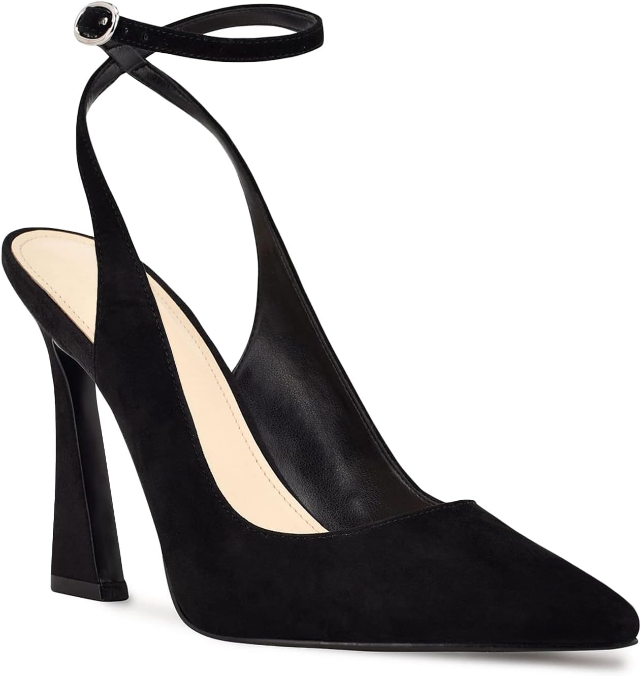 Womens Closed Toe Ankle Strap Heels Pointed Toe Pumps Shoes Slingback High Heel Wedding Dress Shoes