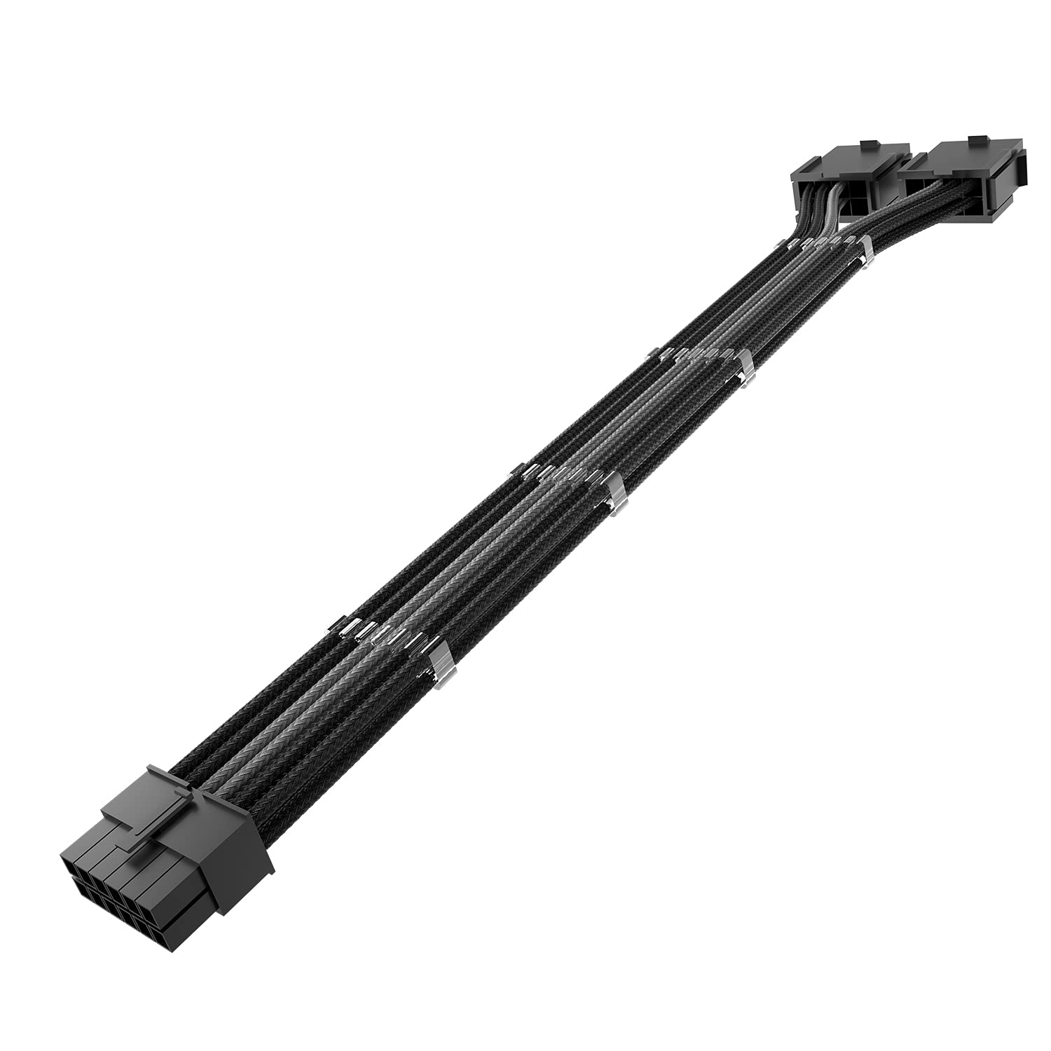 AsiaHorse 16AWG RTX 12Pin to Dual 8P PCIe Sleeved Extension Cable Connector for NVIDIA Ampere GEFORCE RTX 3060ti 3070 3080 3090(Black Mix - 300MM)